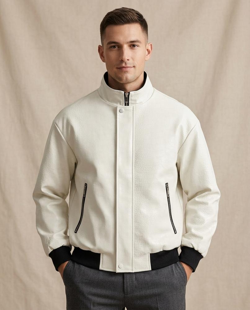 Lands Fashion - Ketor | Embossed Zip-Up Jacket Men