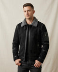Lands Fashion - Sever | Shearling-Collar Suede-Effect Jacket Men