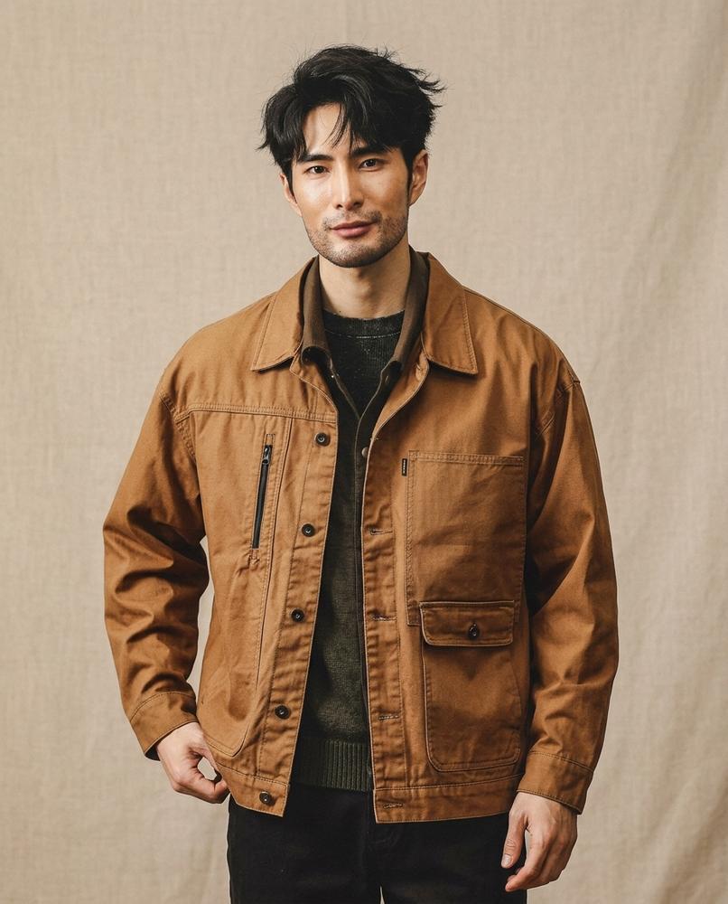 Lands Fashion - Nimon | Button-Front Utility Jacket Men