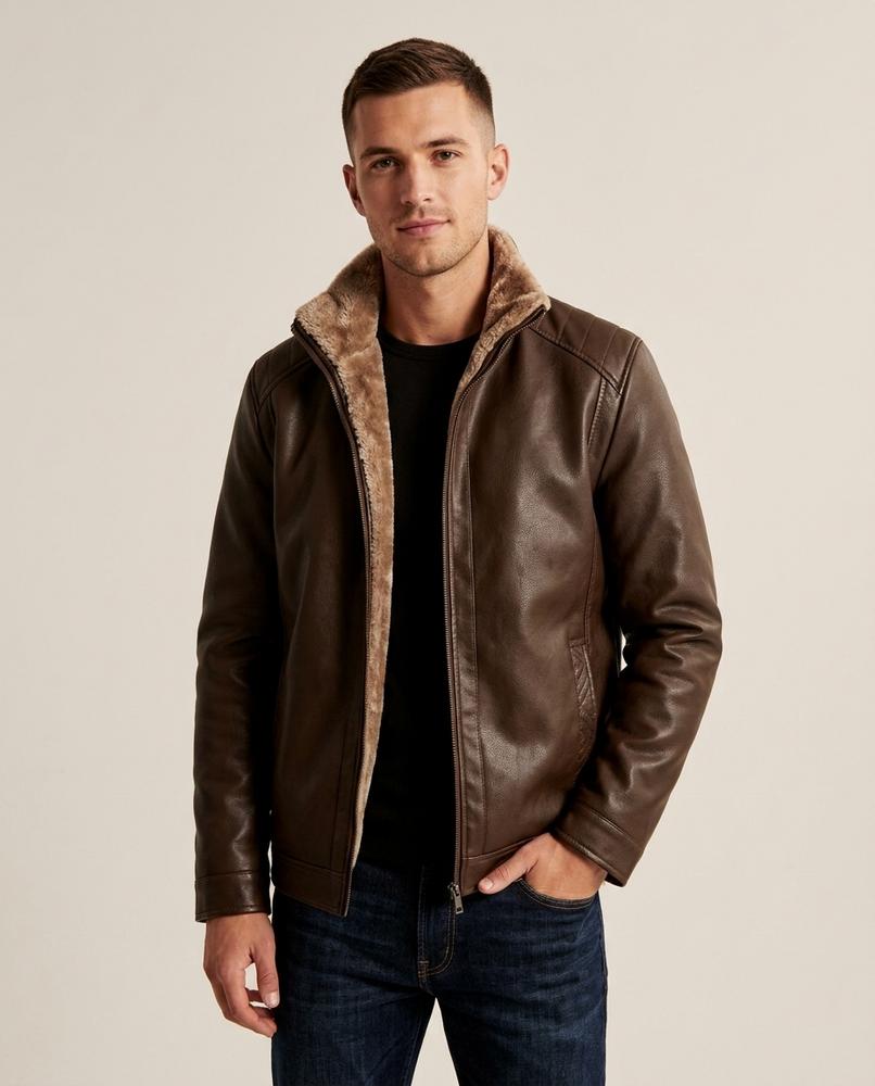 Lands Fashion - Arran | Faux-Leather Shearling-Lined Jacket Men