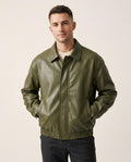 Lands Fashion - Tadan | Faux-Leather Collared Jacket Men