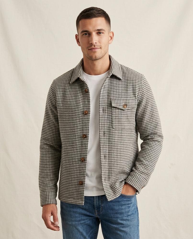 Lands Fashion - Keren | Houndstooth Button-Front Jacket Men