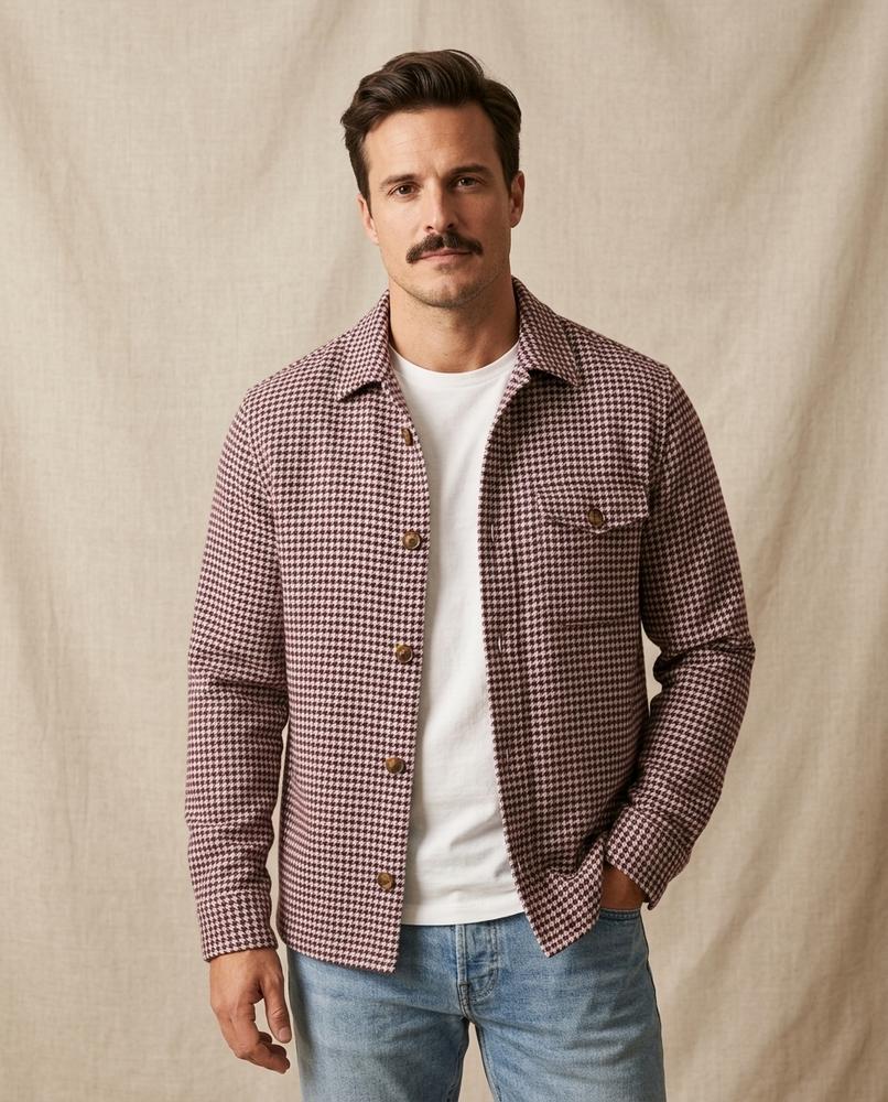 Lands Fashion - Keren | Houndstooth Button-Front Jacket Men