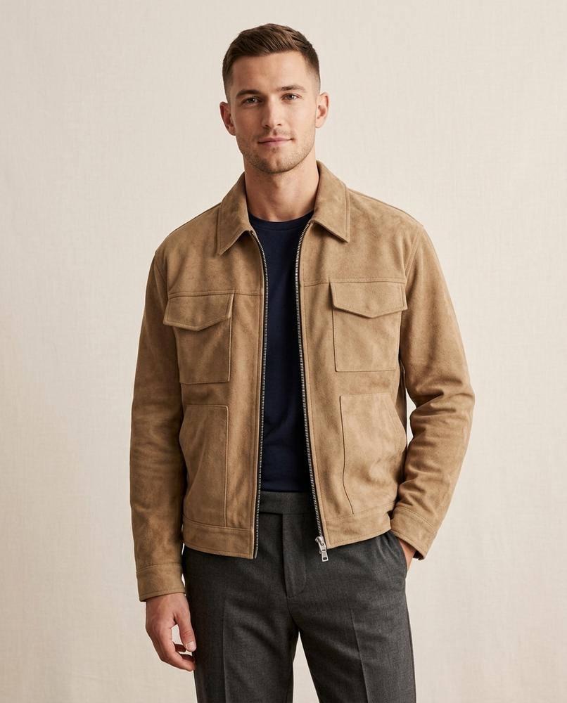 Lands Fashion - Vavel | Suede Zippered Jacket Men