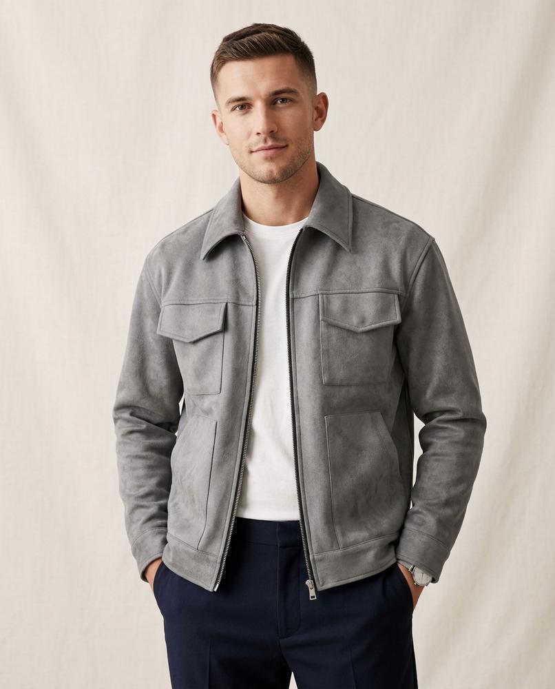 Lands Fashion - Vavel | Suede Zippered Jacket Men
