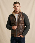 Lands Fashion - Zanal | Leather-Panel Knit-Sleeve Jacket Men