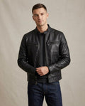 Lands Fashion - Zelom | Zippered Lined Leather Jacket Men
