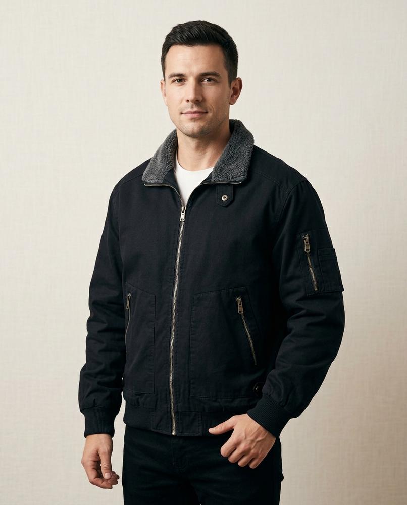 Lands Fashion - Noram | Sherpa-Collar Lined Jacket Men