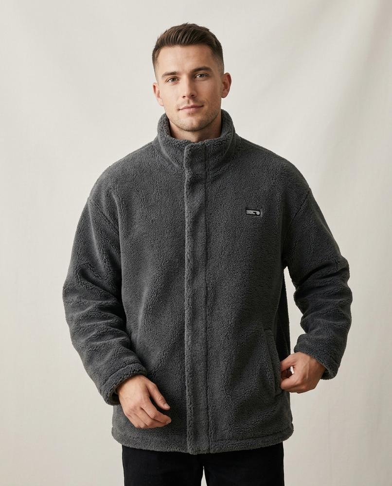 Lands Fashion - Ramer | High-Neck Teddy Fleece Jacket Men