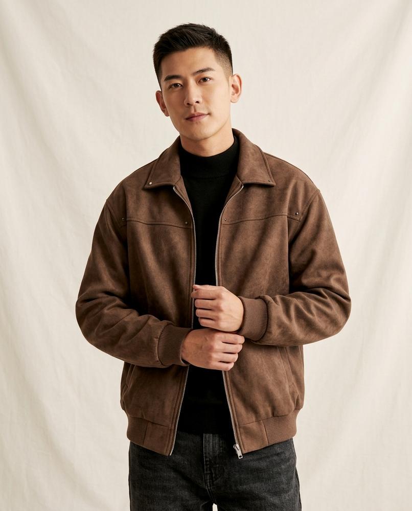 Lands Fashion - Kelin | Faux Suede Zip-Up Jacket Men