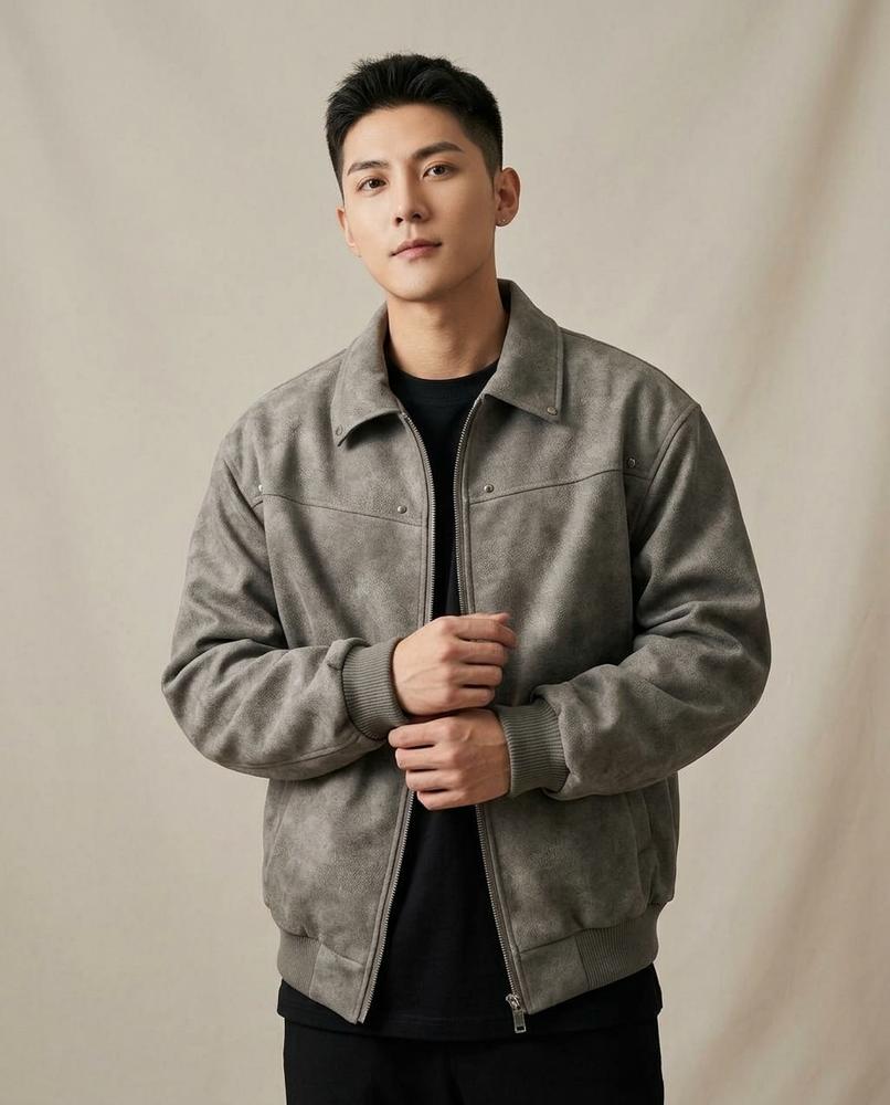 Lands Fashion - Kelin | Faux Suede Zip-Up Jacket Men