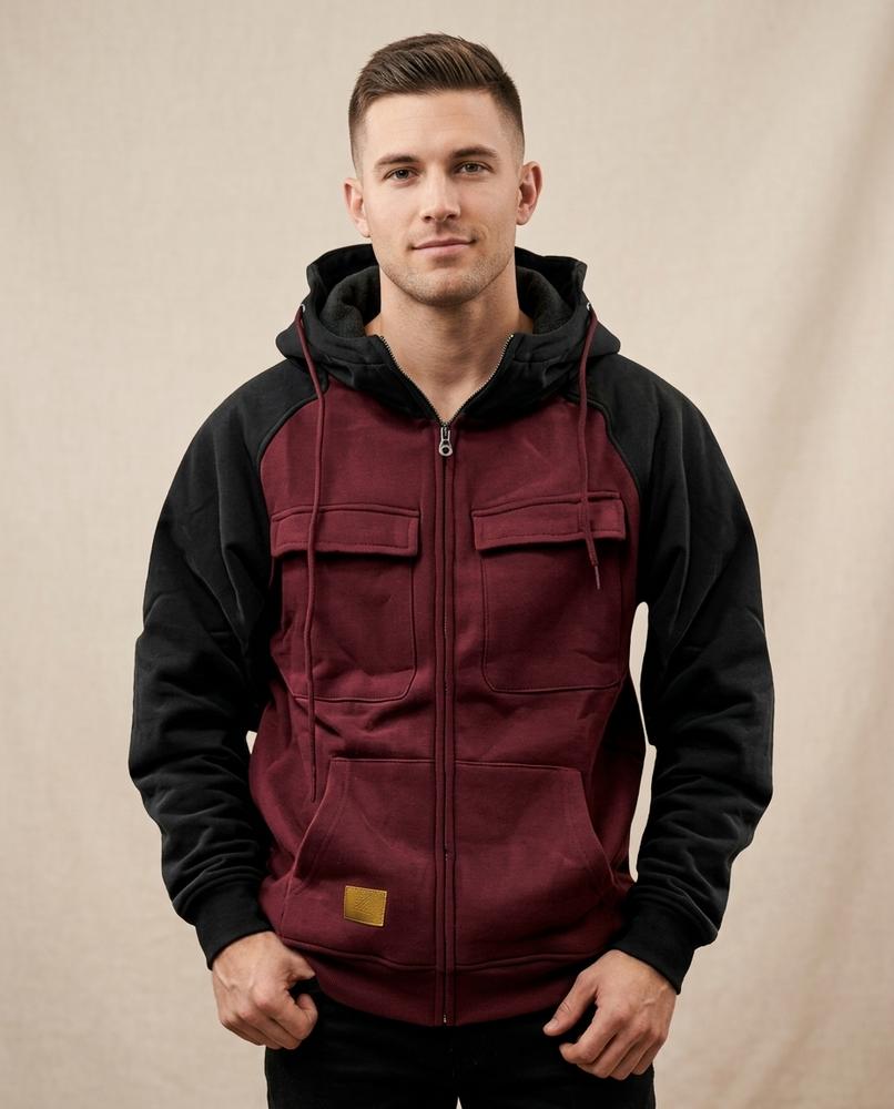 Lands Fashion - Marev | Two-Tone Lined Hoodie Men