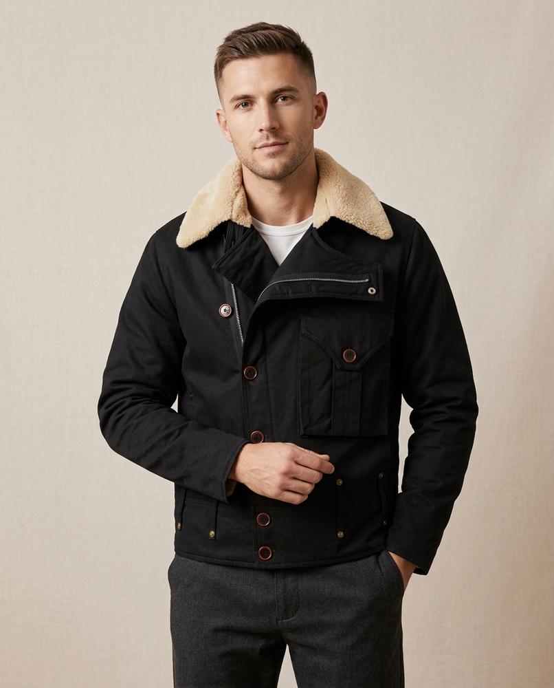 Lands Fashion - Miver | Shearling-Collar Lined Jacket Men