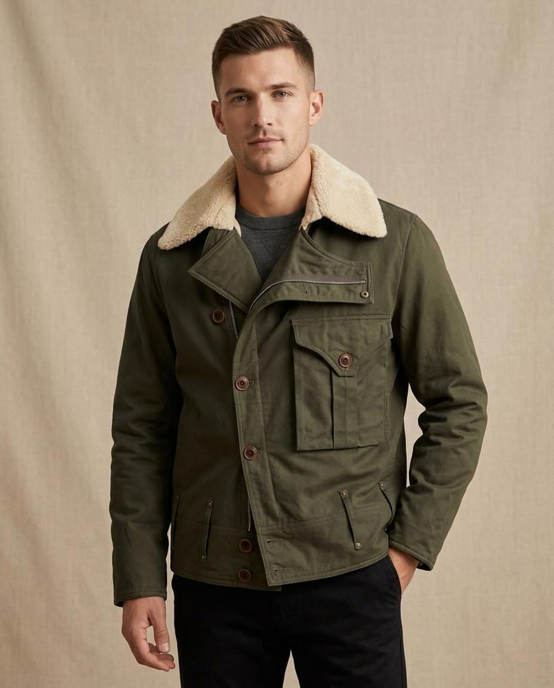 Lands Fashion - Miver | Shearling-Collar Lined Jacket Men