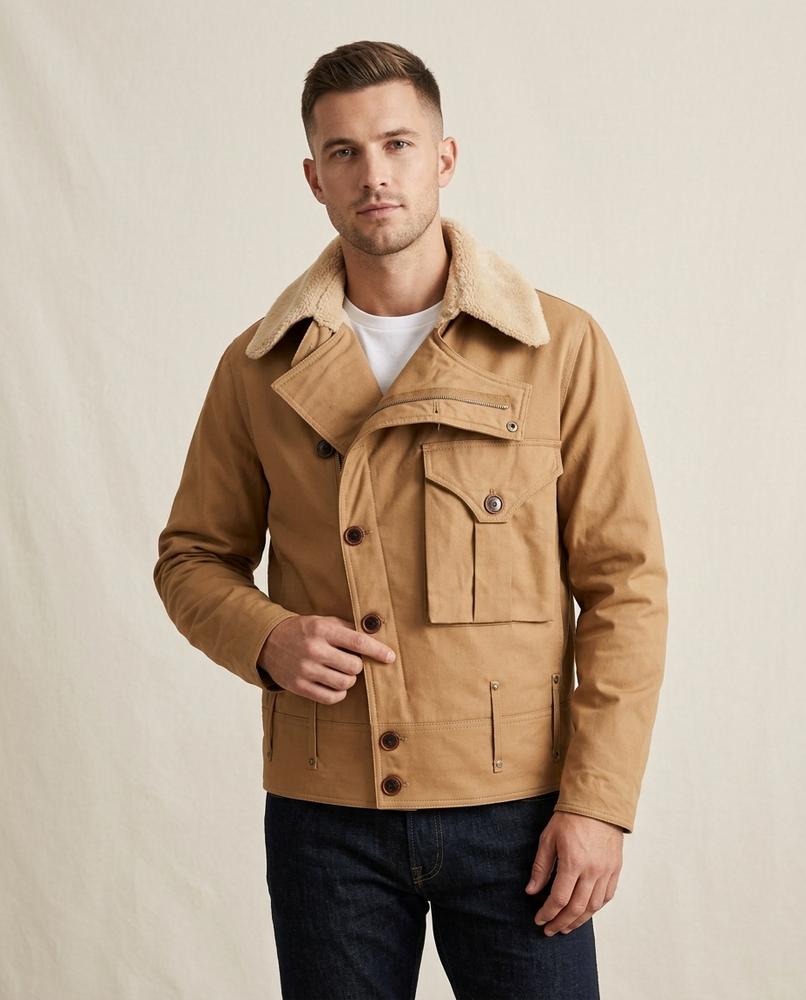 Lands Fashion - Miver | Shearling-Collar Lined Jacket Men