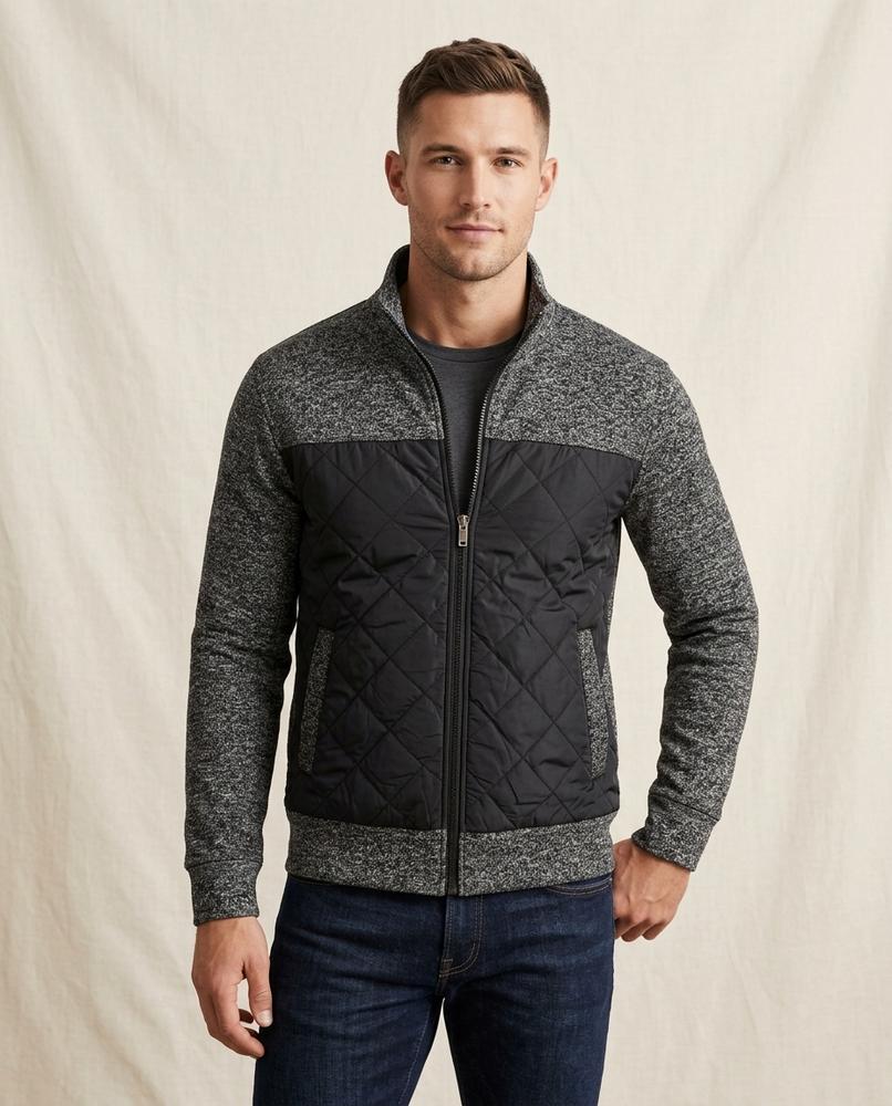 Lands Fashion - Velom | Quilted Zip-Up Jacket Men