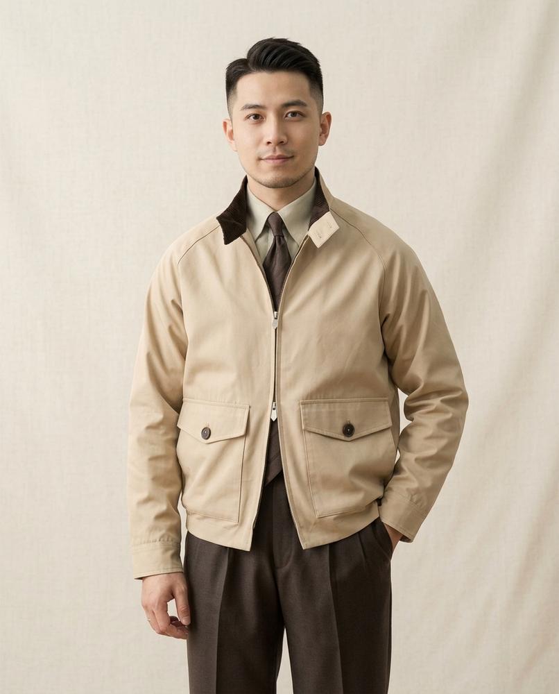 Lands Fashion - Zetir | Zip-Up Contrast-Collar Jacket Men