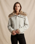 Lands Fashion - Rasin | Fur-Trimmed Cropped Jacket Women