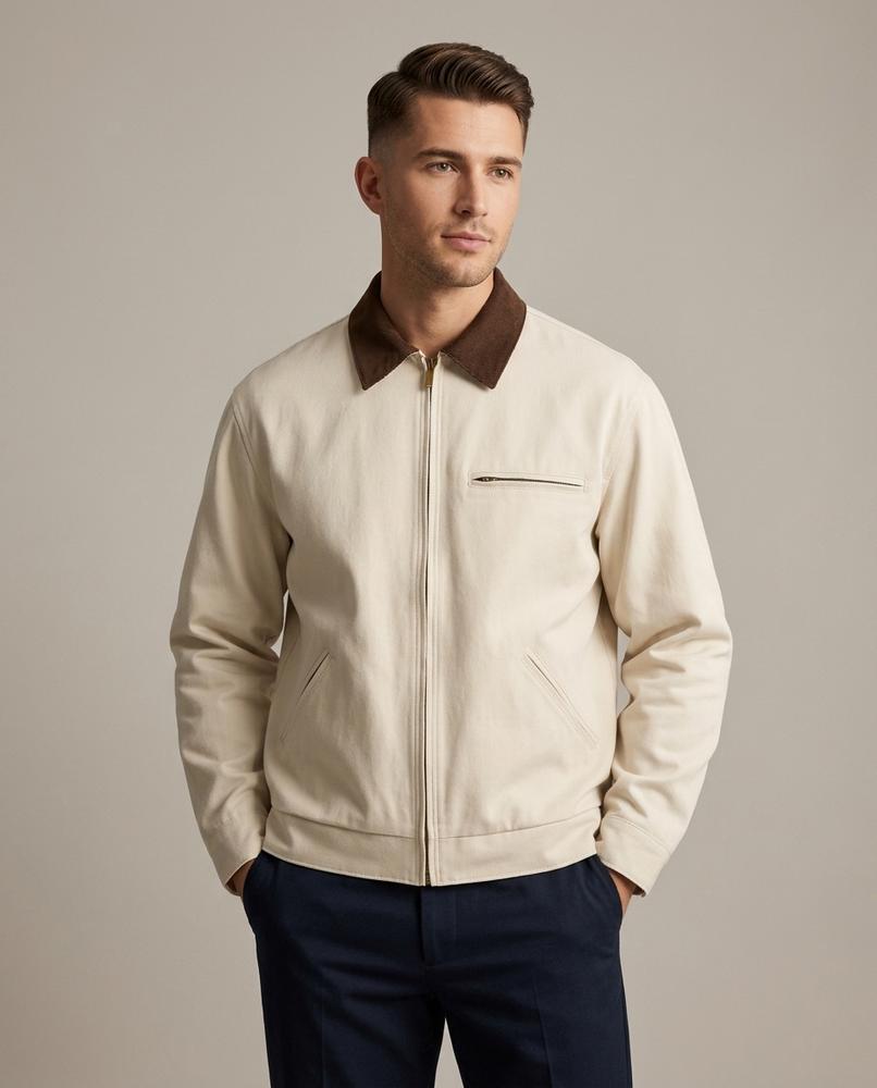 Lands Fashion - Lymin | Zip-Up Corduroy-Collar Jacket Men