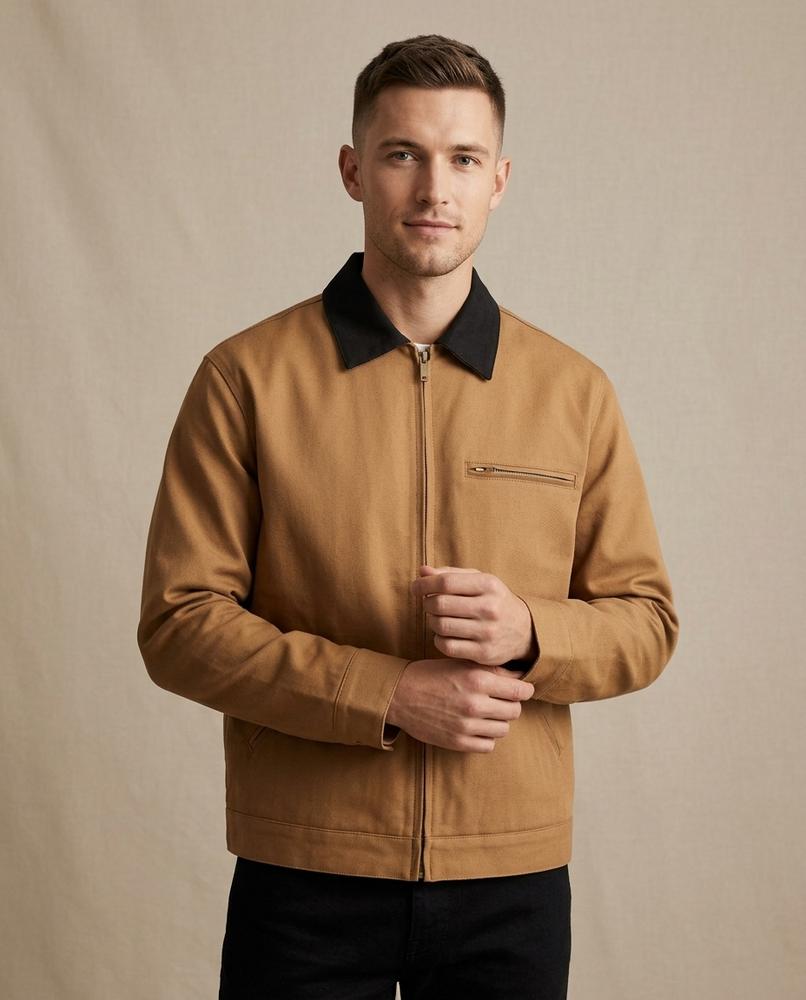 Lands Fashion - Lymin | Zip-Up Corduroy-Collar Jacket Men