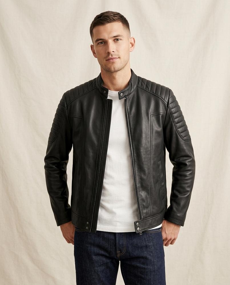 Lands Fashion - Lemir | Quilted Slim-Fit Leather Jacket Men