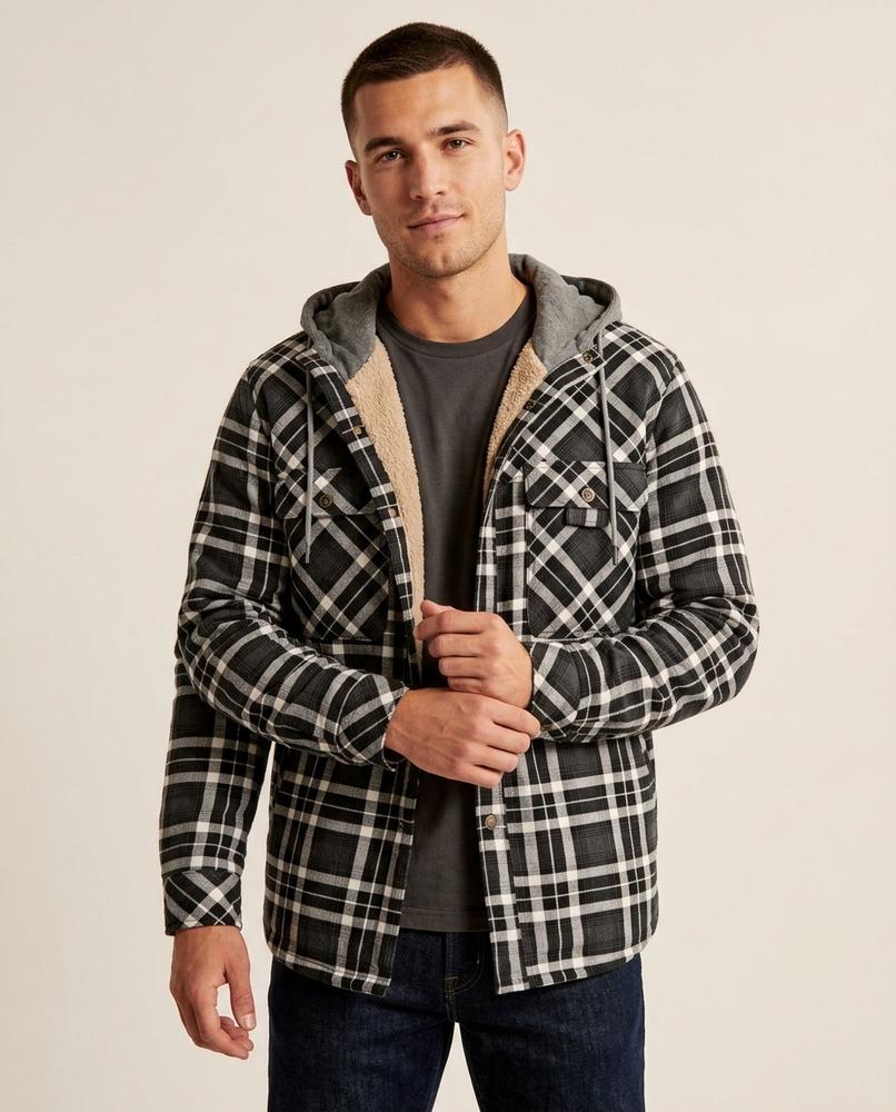 Lands Fashion - Kesel | Hooded Plaid Jacket Men