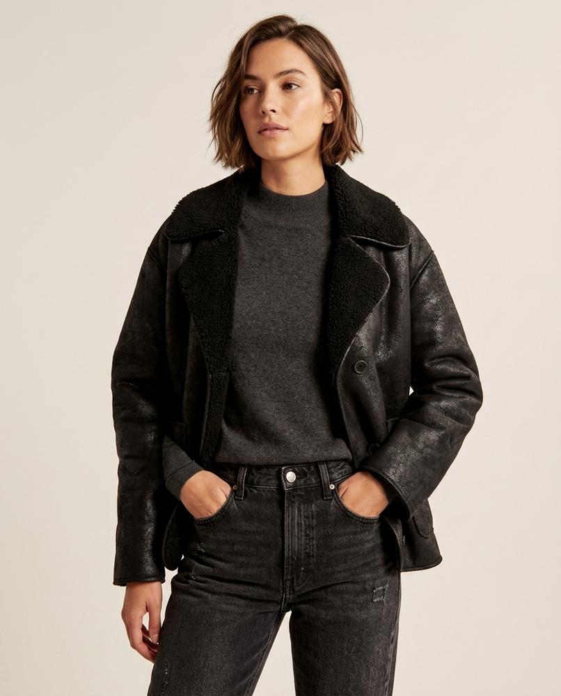 Lands Fashion - Lyrel | Shearling-Lined Buttoned Jacket Women