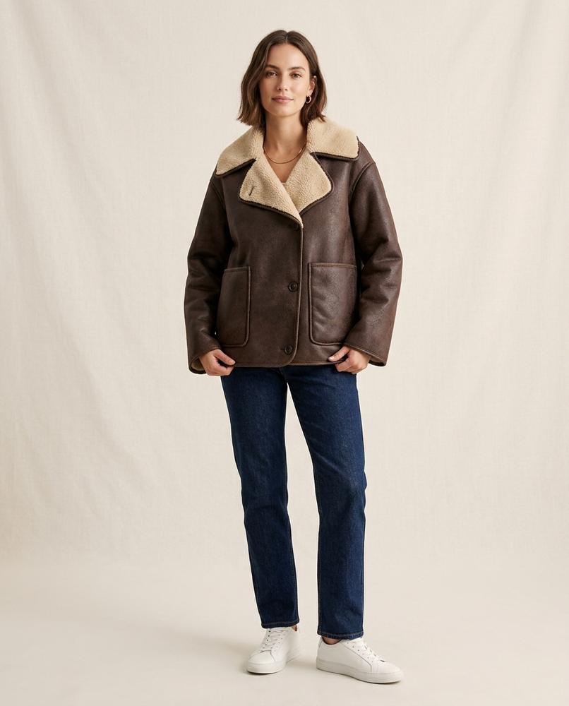 Lands Fashion - Lyrel | Shearling-Lined Buttoned Jacket Women