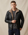Lands Fashion - Lolar | Fleece-Lined Zip-Up Leather Jacket Men