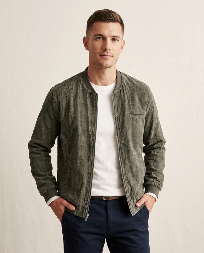 Lands Fashion - Nesel | Textured Zip-Up Jacket Men