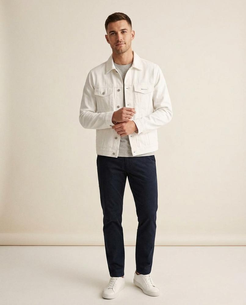 Lands Fashion - Yovel | Embossed Button-Front Leather Jacket Men