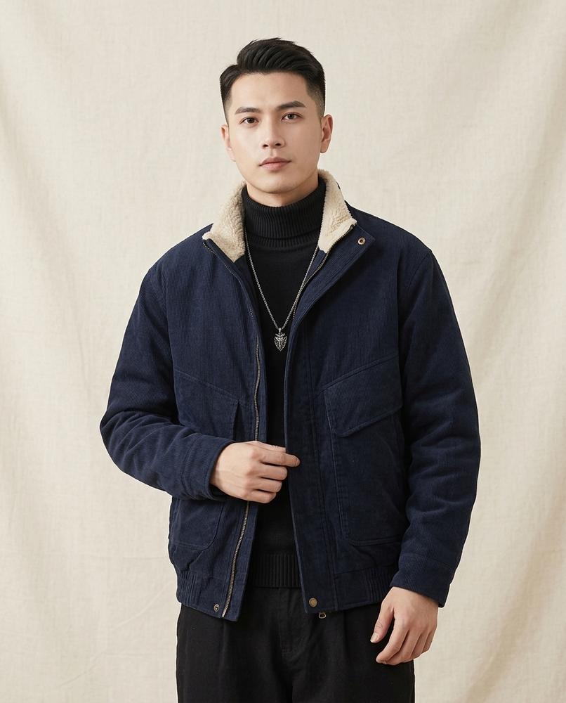 Lands Fashion - Ralom | Sherpa-Lined Zip-Up Jacket Men