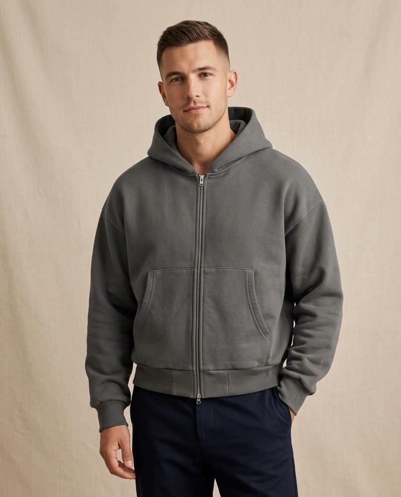 Lands Fashion - Nemir | Zip-Up Boxy Hoodie Men