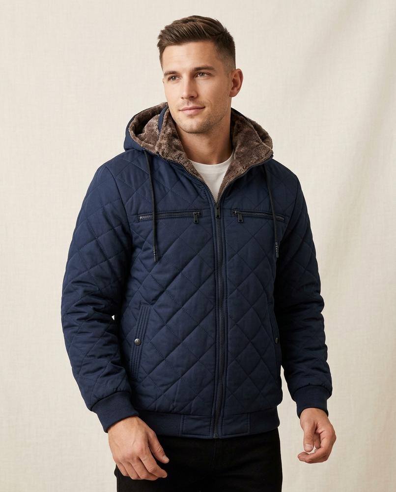 Lands Fashion - Elsan | Quilted Hooded Jacket Men
