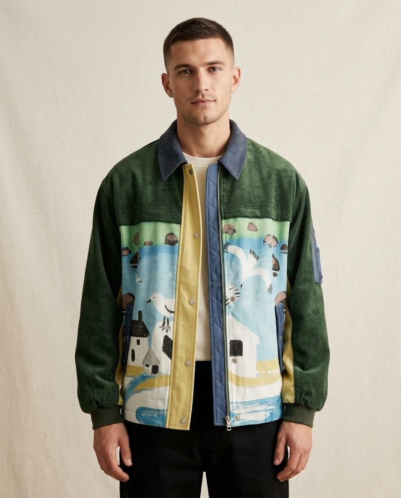 Lands Fashion - Roran | Printed Suede Jacket Unisex