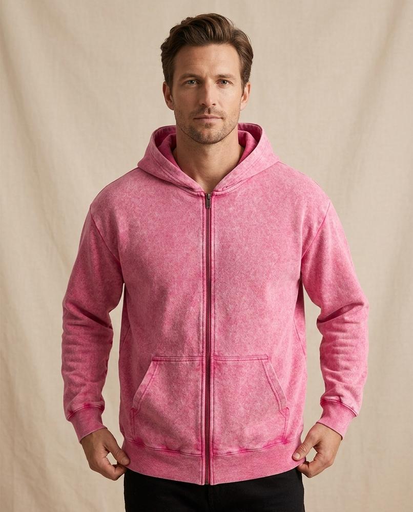 Lands Fashion - Darev | Washed Zip-Up Hoodie Men