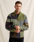 Lands Fashion - Damer | Patchwork Zip-Up Knit Cardigan Men