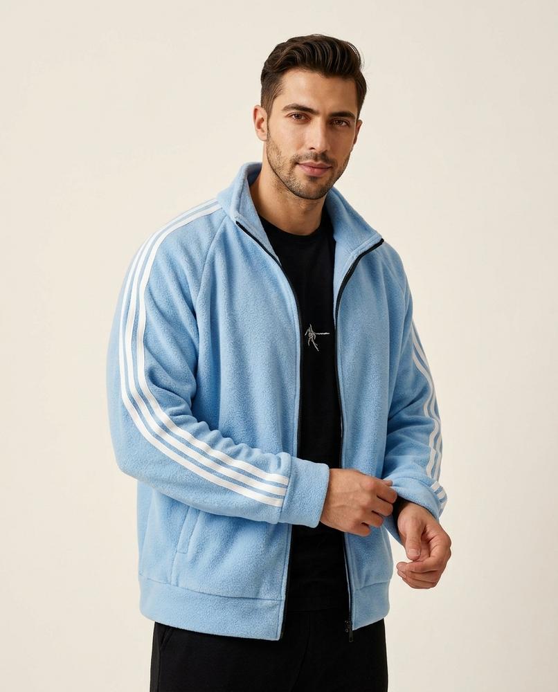 Lands Fashion - Mitir | Fleece Striped Jacket Men