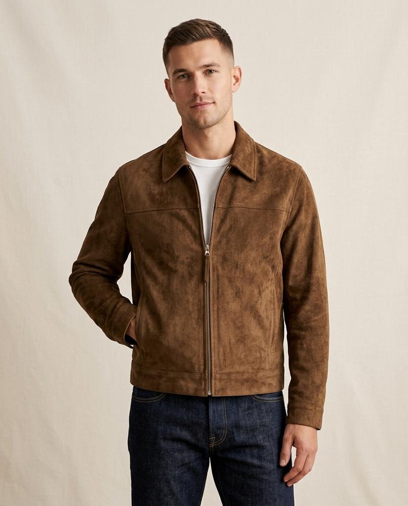 Lands Fashion - Davar | Suede Zip-Up Jacket Men