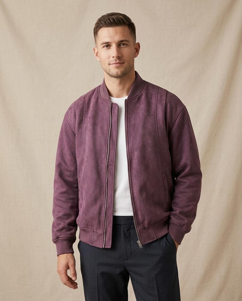 Lands Fashion - Matal | Sueded Zip-Up Jacket Men