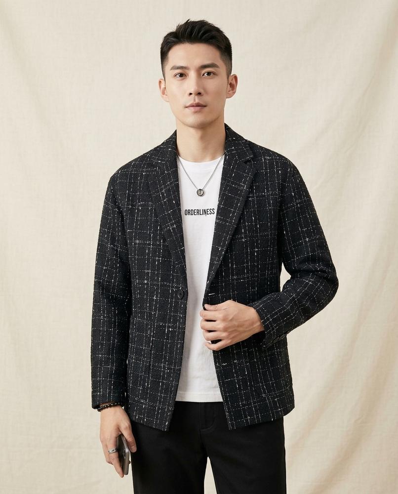 Lands Fashion - Savel | Checked Textured Blazer Men