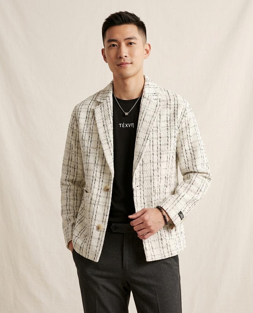 Lands Fashion - Savel | Checked Textured Blazer Men