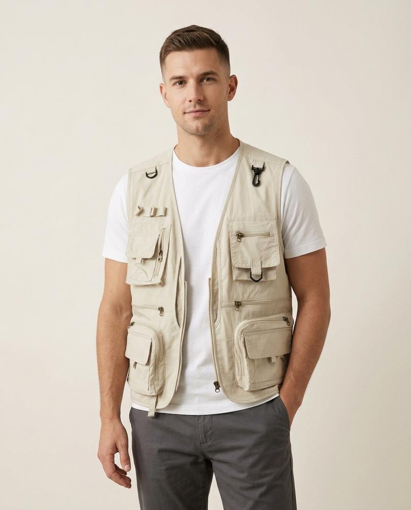 Lands Fashion - Madar | Multi-Pocket Zip-Up Vest Men
