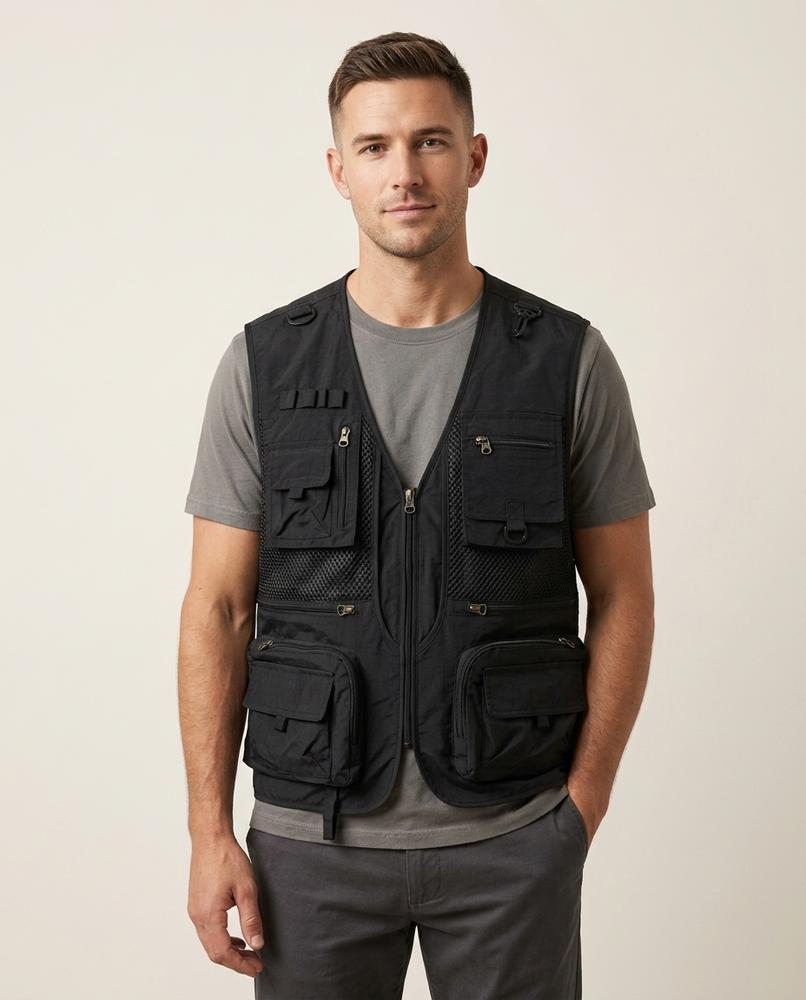 Lands Fashion - Madar | Multi-Pocket Zip-Up Vest Men