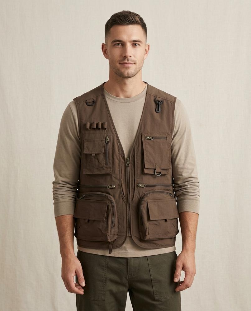 Lands Fashion - Madar | Multi-Pocket Zip-Up Vest Men
