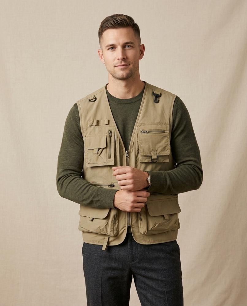 Lands Fashion - Madar | Multi-Pocket Zip-Up Vest Men
