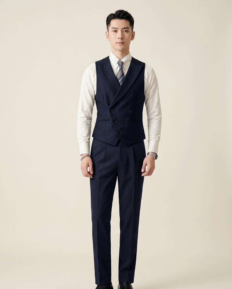 Lands Fashion - Nomir | Double-Breasted Slim Fit Suit Men
