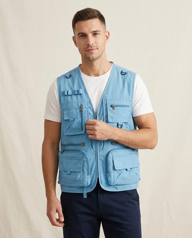 Lands Fashion - Madar | Multi-Pocket Zip-Up Vest Men