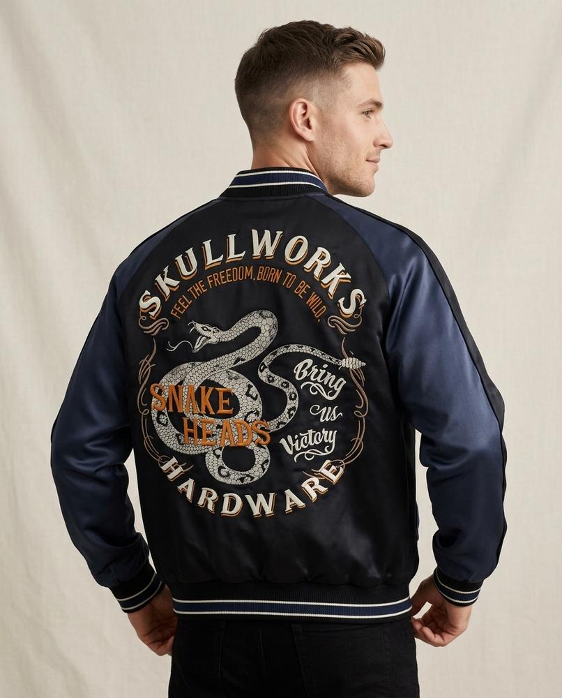 Lands Fashion - Vaser | Embroidered Satin Jacket Men