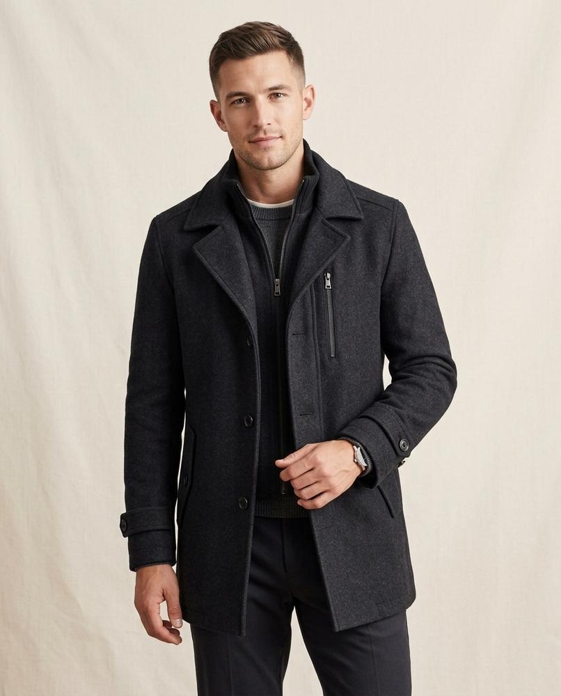Lands Fashion - Conor | Lined Double-Collar Coat Men